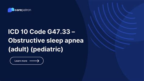 sleep apnea code in icd 10 g47.33