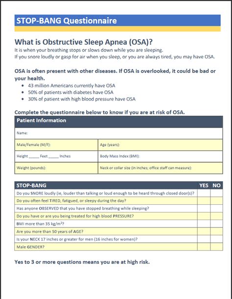 sleep apnoea questionnaire pdf