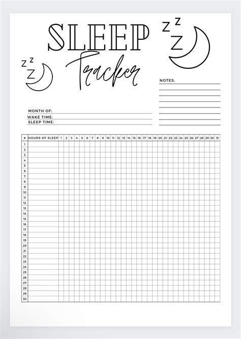 Sleep Chart Bullet Journal Printable