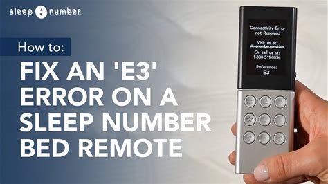 Sleep Number Bed Error Code E3