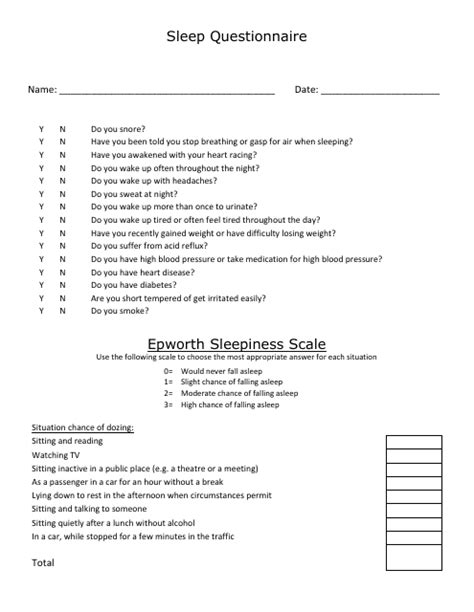 Sleep Schedule Questionnaire