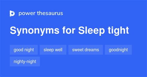 sleep tight synonyms in english