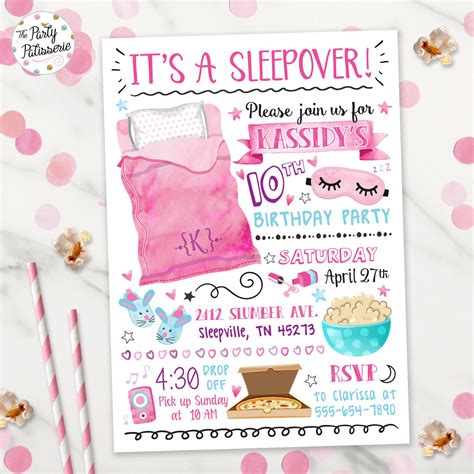 Sleepover New Years Eve Ticket Invitation Dazzle Expressions