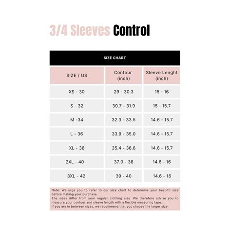 Sleeves Size Chart