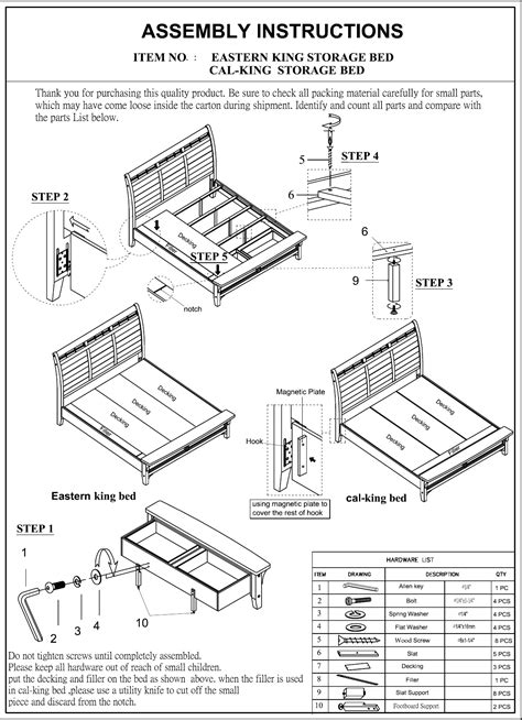 Sleigh Bed Instructions