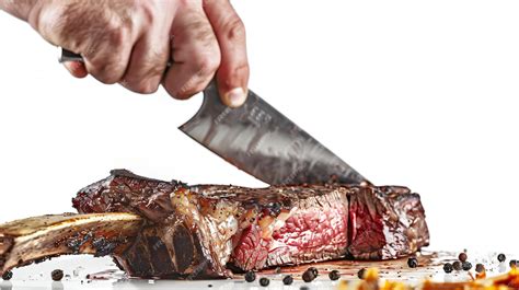 Slicing tomahawk steak