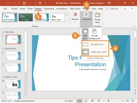 Slide Presentation Size