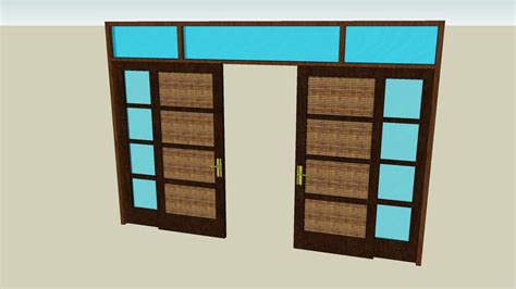 sliding door with fixed glass 3d warehouse