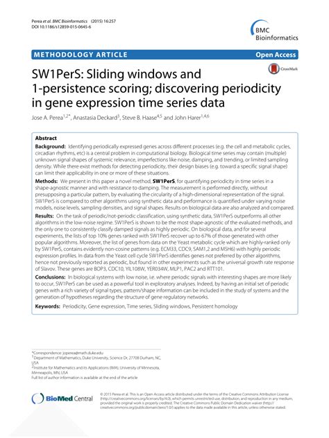 Sliding Windows And Persistence