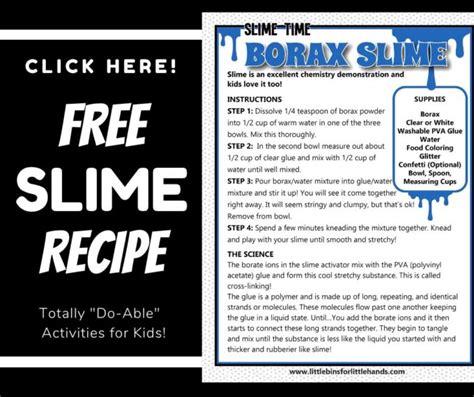 Slime Recipe Borax Printable