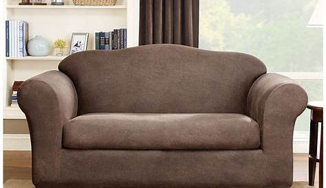 Ultimate Heavyweight Stretch Leather Three Piece Loveseat Slipcover