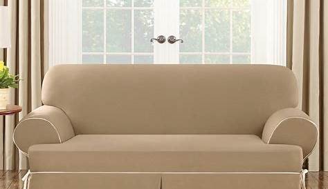 Serta Relaxed Fit Twill Furniture Slipcover, Loveseat 1-Piece T Cushion