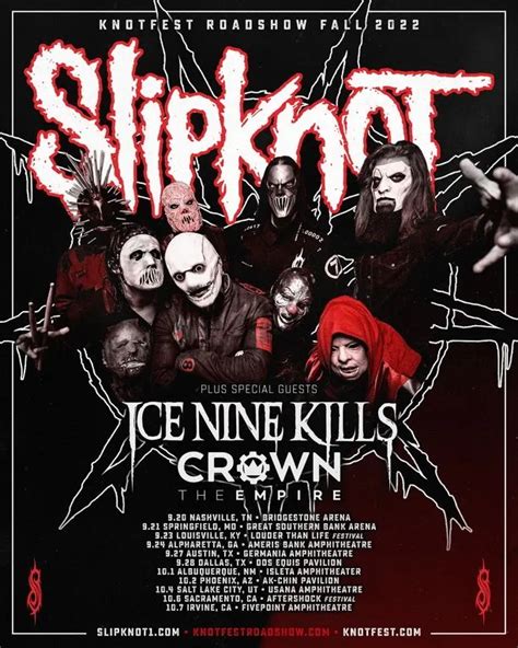 slipknot usana 2022 tour dates