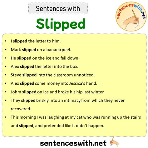 Slipped Back Example Sentence
