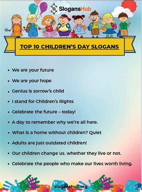 slogan for children's day in school