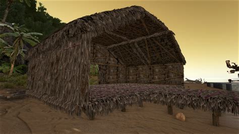 sloped thatch roof
