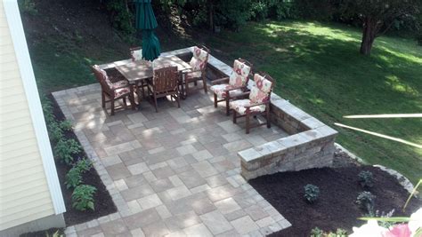 sloping concrete patio