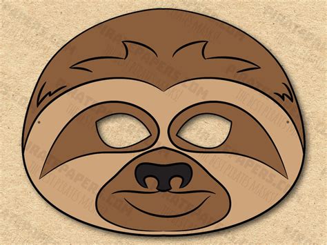 Sloth Mask Template Printable