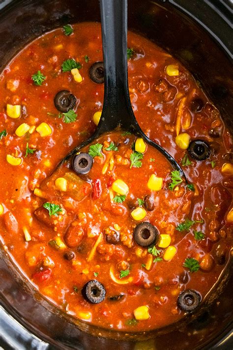 slow cooker chili with beans recipe