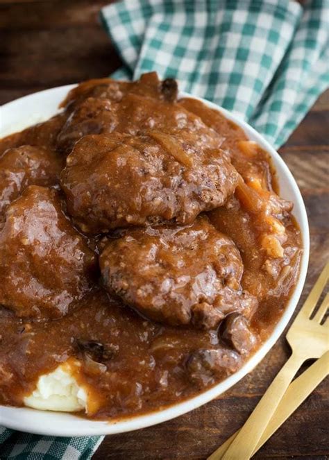 slow cooker salisbury steak with gravy