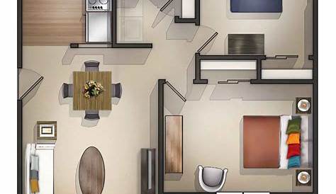 One Bedroom Apartment Plans as Well as Studio Apartment Floor