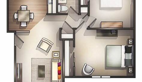 2 Bedroom Flat Interior Design In India | Small apartment plans, Small
