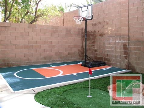 SnapSports Small Backyard Home Basketball Court Landscape Salt