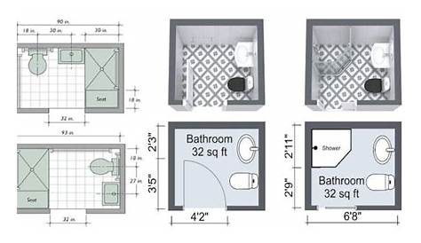 Free Small Bathroom Floor Plans with walk in shower and no tub | The