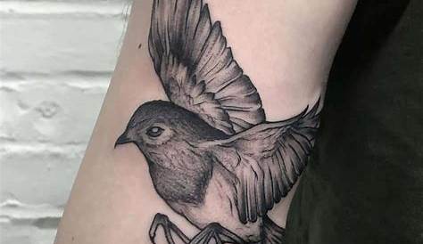 Small Black Bird Tattoo Hope Dandelion Little