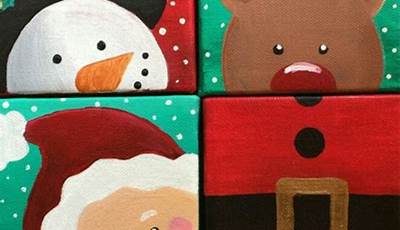 Small Christmas Paintings Mini Canvas Easy