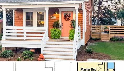 Small Bungalow Cottage House Plan with Porches and Photos