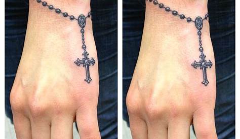 Small Cross With Rosary Tattoo And For His First . First