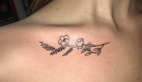 Minimalist Small Flower Collarbone Tattoo Best Tattoo Ideas