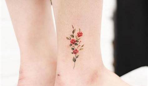 Small Flower Tattoo On Ankle Idea By Kiwihoe🦋 ᴛᴀᴛᴛᴏᴏs ,