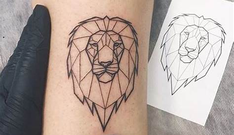 Small Geometric Lion Tattoo 60 Designs For Men Masculine Ideas