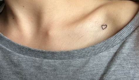 Small Heart Tattoo On Collarbone Fingerprint The Left .