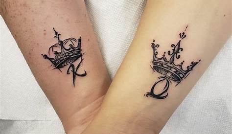 Small King And Queen Crown Tattoos A Stylized Pair Of s On Hand