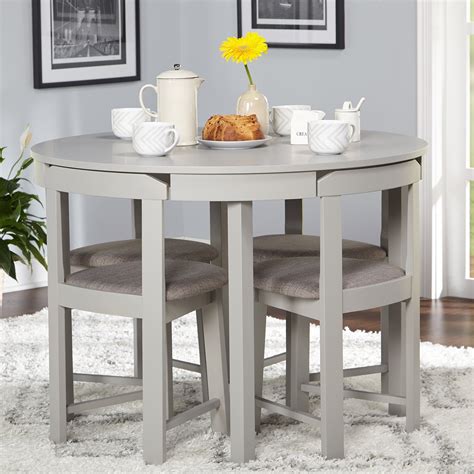 Arklow Light Grey Painted Oak Small Extending Dining Table Set / 120