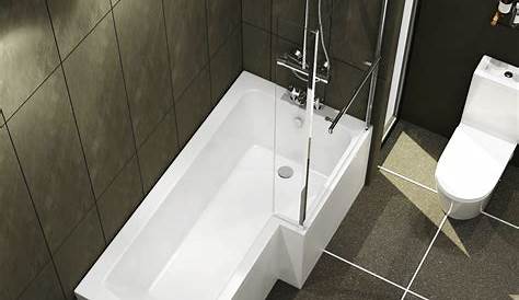 1600mm Right Hand L-Shaped Bath with Screen, Rail and Panel | soak.com