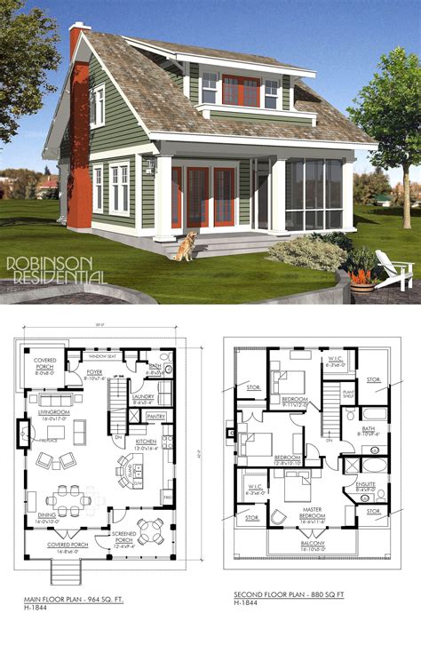 Craftsman D1677 Robinson Plans Lake house plans, House plan