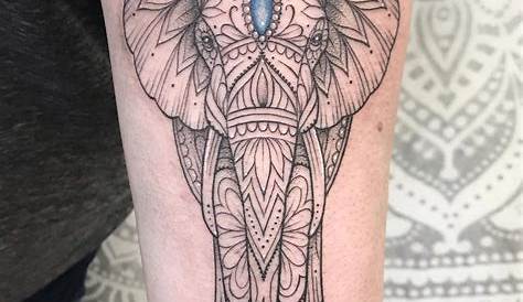 Small Mandala Elephant Tattoo By Britt Beale