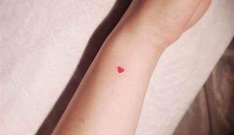 Small Red Heart Tattoo On Wrist Love The Placement But er
