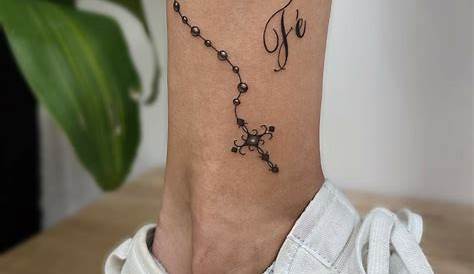 Small Rosary Beads Tattoo , Anklet s, Foot s