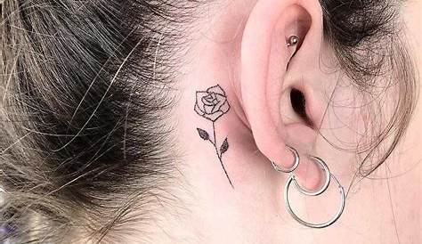 Small Rose Tattoo Behind Ear Pin On Body Art