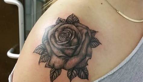 Small Rose Tattoo On Shoulder 57 Pleasant Black Designs