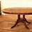 Small 48 IN Round Mahogany Dining Table With Leaf Flame OR Cathedral