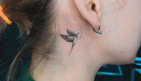 Small Side Neck Tattoos For Women Number 14 , Hairline ,