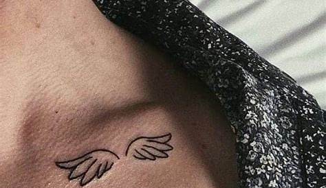 Small Simple Angel Wings Tattoo Tiny Neck , Wing ,