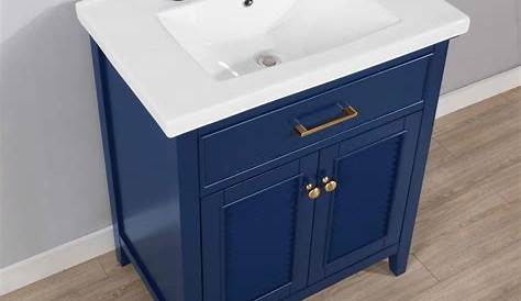 Transitional 24" Single Sink Bathroom Vanity with Porcelain Integrated