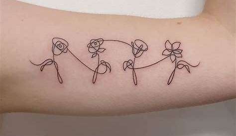 Flower tattoo, one line Flower tattoo, one